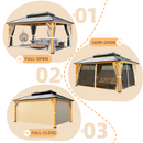 EROMMY Hardtop Gazebo 12'x16', Wood Gazebo with Black Double Polycarbonate Hardtop Roof, Outdoor Gazebo for Garden, Backyard Shade Permanent Canopy-Erommy